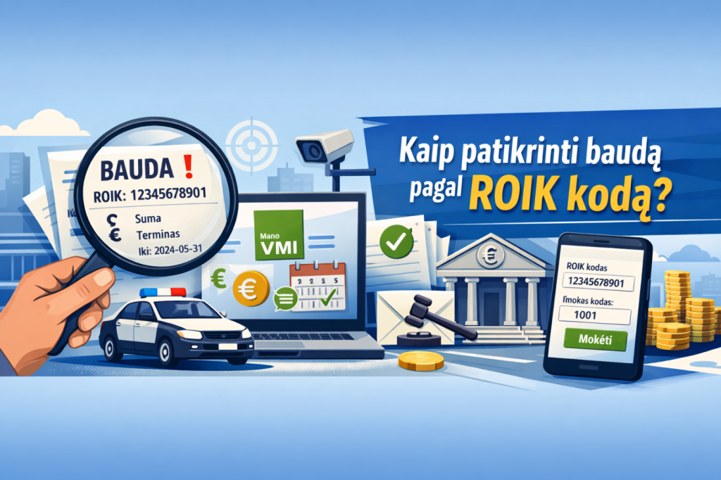 Kaip patikrinti baudą pagal ROIK kodą
