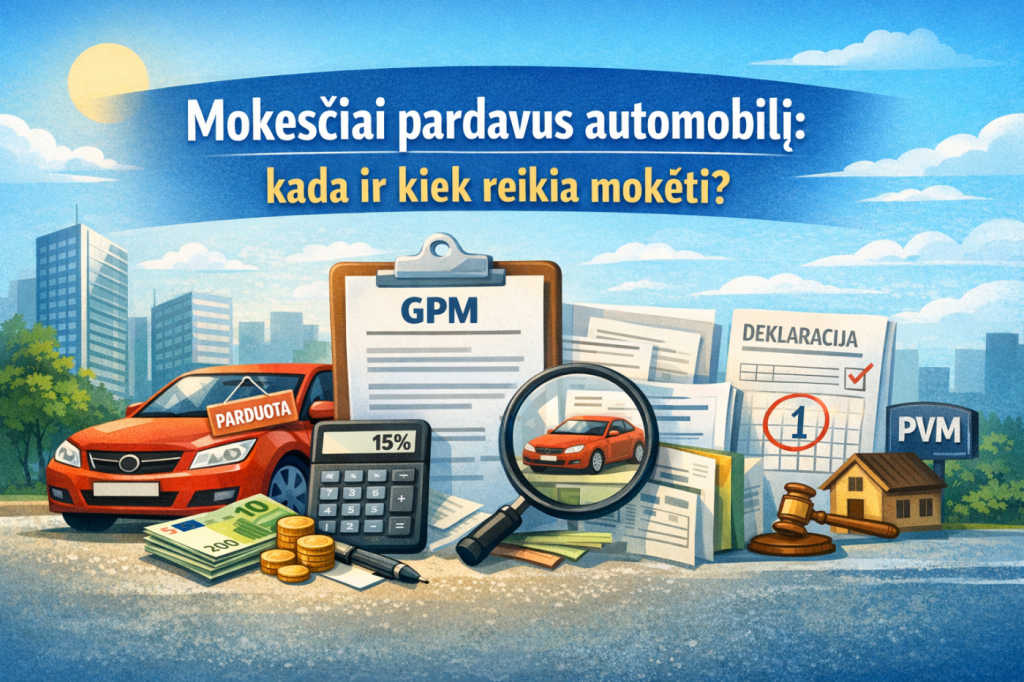Mokesčiai pardavus automobilį: kada ir kiek reikia mokėti?